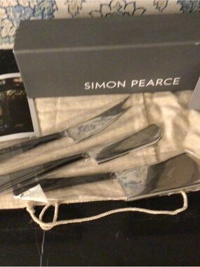 Simon Pearce Woodbury boxed cheese knife set